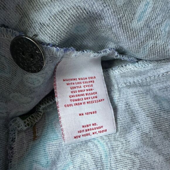 Ruby Rd. Denim Hippie Embroidered Colorful Button Up jacket Vintage‎ Size 10 - Picture 7 of 7